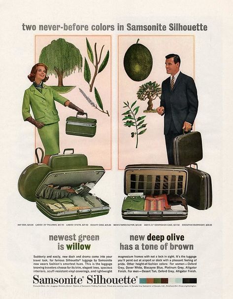 Samsonite Silhouette | Devon Parks | Flickr 1960’s Aesthetic, Samsonite Luggage, Vintage Suitcase, Retro Ads, Vintage Luggage, Vintage Camping, Beauty Case, Vintage Radio, New Green