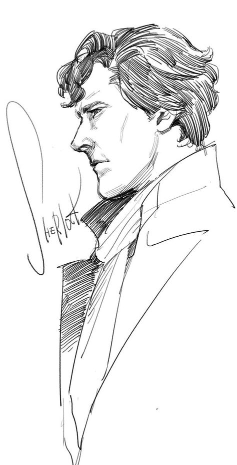 Sherlock Holmes Drawing, Rapid Sketches, Sherlock Drawing, Lock Art, Sherlock Poster, Sherlock Holmes Bbc, Benedict Cumberbatch Sherlock, Sherlock John, Face Sketch