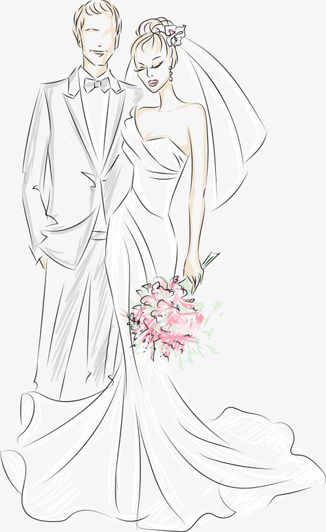 Cartoon characters,People illustration,character,Vector character,bride,Sina,Hand-painted figures Painting Figures People, Groom Cartoon, Bride And Groom Cartoon, Fashion Illustration Poses, Wedding Silhouette, Character Vector, 흑백 그림, Wedding Illustration, Wedding Clipart