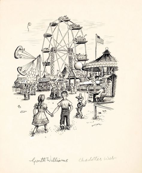 Charlotte’s Web, Fair Theme, Garth Williams, Charlotte's Web, Classic Childrens Books, Fairs And Festivals, County Fair, The Fair, Childrens Illustrations