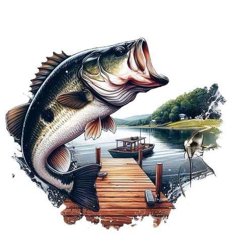 Bass Fishing Pictures, Money Design Art, Wild Animals Pictures, Fishing Pictures, Money Design, Tumbler Cups Diy, Sports Images, Nature Tattoos, Gone Fishing