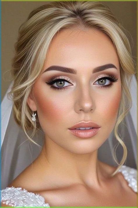 Glam Bride Makeup, Wedding Makeup For Blue Eyes, Fall Wedding Makeup, Gorgeous Wedding Makeup, Wedding Makeup Tutorial, Glam Wedding Makeup, Bridal Eye Makeup, Make Up Inspiration, Braut Make-up