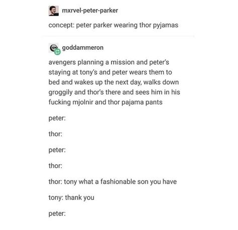 Iron dad super family Peter Parker and Tony Stark Thor Marvel Headcanon, Funny Marvel Memes, Dc Memes, Avengers Memes, Marvel Jokes, Avengers Funny, Stardew Valley, Marvel Funny, The Avengers