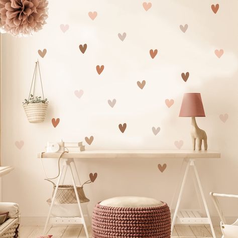 PRICES MAY VARY. Boho heart size: 2.79"x 2.36", total 72 PCS hearts wall decals Material: PVC. Recommend to use it on a white wall to show the color of the product more vibrant Just peel and stick. Make sure the position you want to use before installation since the adhesive hardeds as time passed and will become more difficult to remove and reposition These hearts wall decals add just the right touch of boho style to any room, can be used in the kids room or playroom, or anywhere else you want Removable Wall Decals Nursery, Boho Playroom, Baby Room Wall Stickers, Playroom Inspiration, Heart Nursery, Girls Wall Stickers, Heart Wall Decal, Nursery Stickers, Heart Wall Stickers