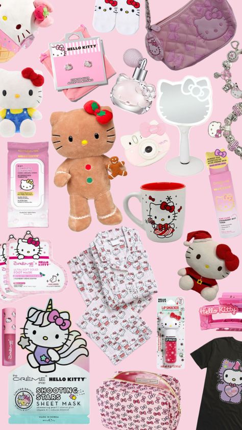 Hello kitty Christmas gift ideas#giftideas#hellokitty Girly Christmas Gifts, Hello Kitty Shop, Hello Kitty Gifts, Hello Kitty Baby, Kitty Christmas, Hello Kitty Christmas, Lip Smackers, Christmas Baskets, Silk Touch