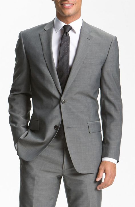 Classic Blue Suit, Color Plomo, Gray Suits, Red Chucks, Terno Slim, Grey Suit Men, Grey Suits, Grey Wool Suit, Mens Wedding Attire