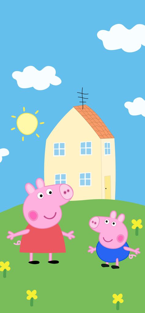 Peppa Pig Background Explore more Animal, Animated, Anthropomorphic, Astley Baker Davies, British wallpaper. https://www.whatspaper.com/peppa-pig-background-14/ Peppa Pig House Wallpaper, Peppa Pig Background, Pigs Wallpaper, Pig Background, Peppa Pig House, Pig House, Pig Wallpaper, House Wallpaper, Peppa Pig