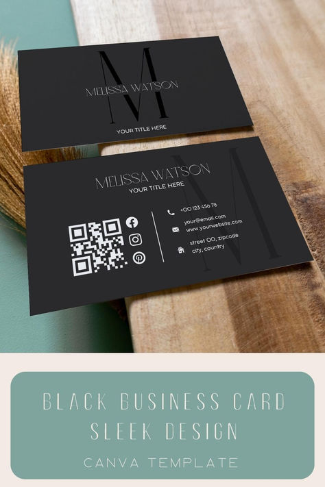 Are you looking for a professional and modern and sleek business card? Look no further! Our black business card canva template is perfect for small businesses. You can customize the design to make it look exactly the way you want it to. Plus, our digital download makes creating and printing your cards easy and fast. This template has a back and front design. Business Card Photography, Graphic Design Business Card, Cards Easy, Card Photography, Black Business Card, Modern Card, Black Business, Calling Cards, Front Design