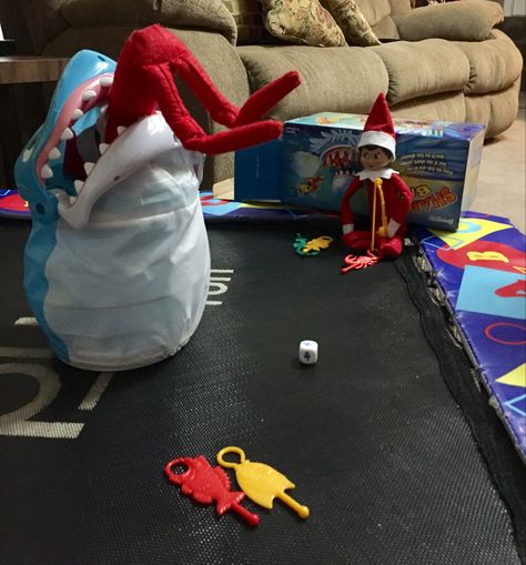 Elves On The Shelf, Elf Classroom, Shark Games, Elf Fun, Shelf Ideas, On The Shelf, The Elf, Christmas Elf, Pool Party