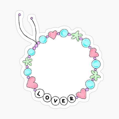 Taylor Swift Lover Art, Friendship Bracelet Drawing, Lover Friendship Bracelet, Bracelet Drawing, Taylor Swift Cake, Taylor Swift Lover, Lover Sticker, Lovers Bracelet, Drawing Journal