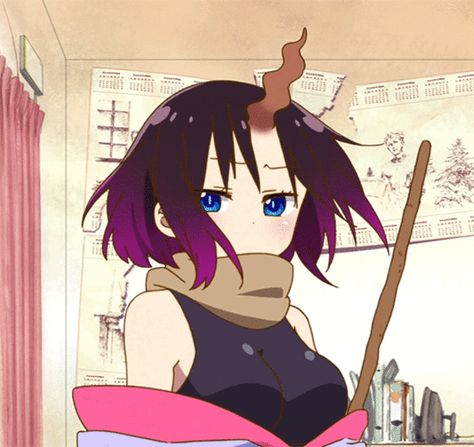 Elma | Miss Kobayashi's Dragon Maid | Know Your Meme Elma Dragon Maid, Gif Icons, Tamako Love Story, Rain Dance, Dragon Icon, Dragon Maid, Kyoto Animation, Monster Musume, Kobayashi San