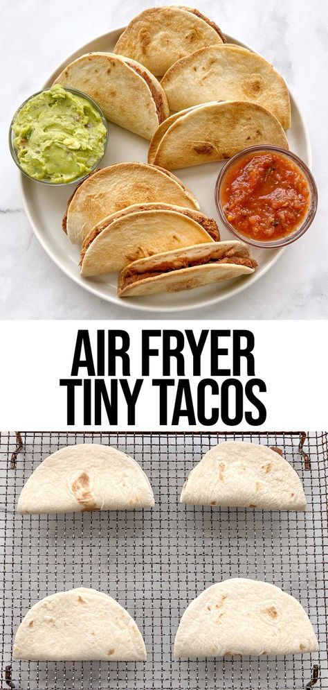 How to Make Air Fryer Tacos (Easy Tiny Tacos Recipe) Air Fryer Street Tacos, Airfryer Tacos, Fry Tacos, Air Fryer Tacos, Tiny Tacos, Air Fryer Appetizers, Domestic Science, Tacos Easy, Mini Tacos