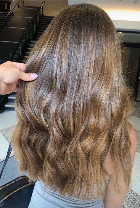 Light Golden Brown Hair Balayage, Subtle Balayage Light Brown Hair, Light Brown Bolyoge Hair, Low Maintenance Light Brown Hair, Hair Light Brown Caramel, Light Brown Golden Balayage, Light Brown Hair Transformation, Honey Balayage On Brown Hair, Neutral Light Brown Balayage