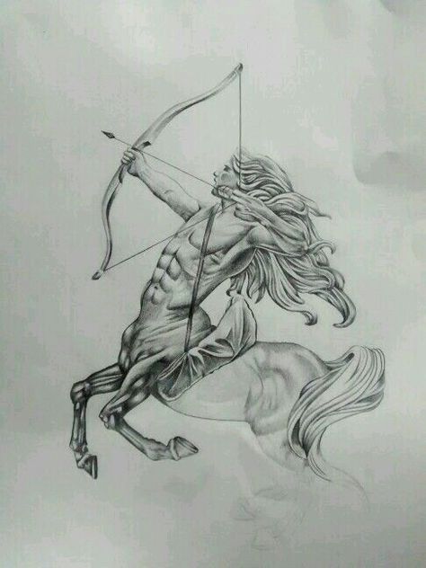 Sagittarius Sketch, Half Sleeve Tattoo Ideas, Archer Tattoo, Sagittarius Tattoo Designs, Sagittarius Art, Sagittarius Tattoo, Petit Tattoo, Sleeve Tattoo Ideas, Greek Mythology Tattoos