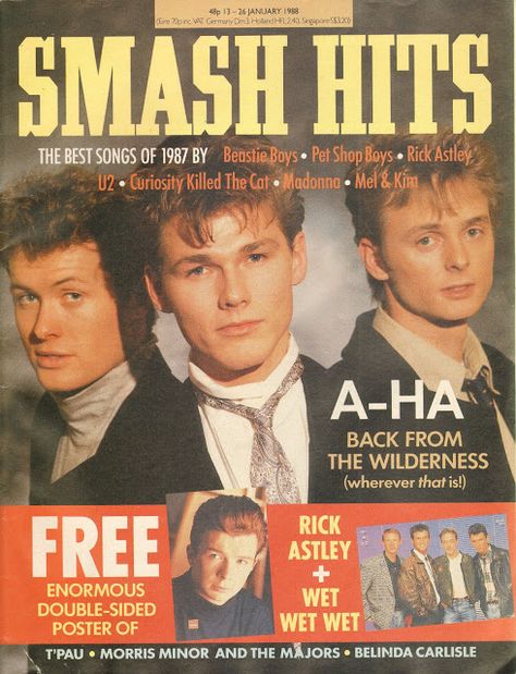 Smash Hits Magazine, Rick Astley, A Ha, Music Magazine, Beastie Boys, Vintage Music, Magazine, Music