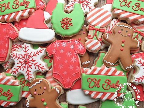 Christmas Baby Shower Cookies, Christmas Baby Shower Decorations, Baby Shower Decoration Ideas, December Baby, Baby Shower Decoration, Christmas Baby Shower, Baby Cookies, Christmas Sugar Cookies, Baby Shower Winter