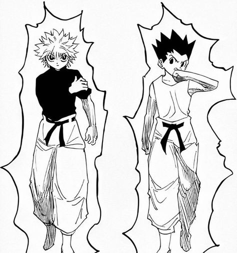 Gon And Killua Manga Icons, Hunter X Hunter Manga Panels, Killua Manga Icon, Hunter Hunter Manga, Hxh Gon And Killua, Hxh Manga, Hunter X Hunter Manga, Killua And Gon, Black And White Anime