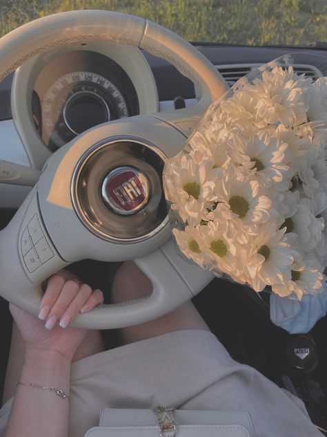 Fiat 500c Aesthetic, White Fiat 500 Aesthetic, Fiat Aesthetic, White Car Aesthetic, White Fiat 500, Fiat 500 Aesthetic, Fiat 500 White, Fiat 500 Interior, Fiat Logo