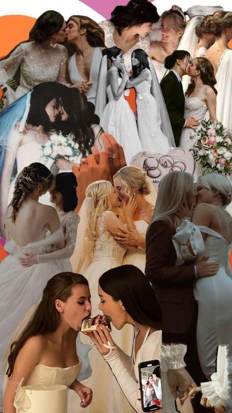 Wlw Marriage, Wlw Wedding Aesthetic, Gf Goals, Wlw Wedding, Amsterdam Wedding, Wedding Collage, Want A Girlfriend, Lesbian Art, Girlfriend Goals