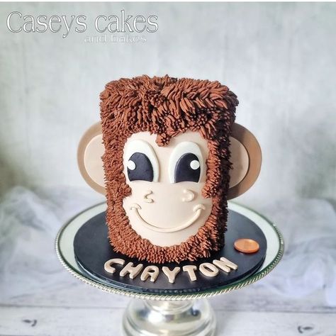 Caseys cakes and bakes on Instagram: "Thats enough monkey buisness 😆🐵 Happy birthday Chayton. #monkeycake #animalcake #chocolatecake #orangatangcake #zoocake #unicorncake #customcakes #fondantteddybearcake #fondantmonkey #childrenscakes #boyscake #5thbirthdaycake" Monkey Cake Ideas, Monkey Smash Cake, Fondant Monkey, Monkey Cakes, Monkey Birthday Cakes, Fondant Teddy Bear, Zoo Cake, Gym Party, Monkey Party