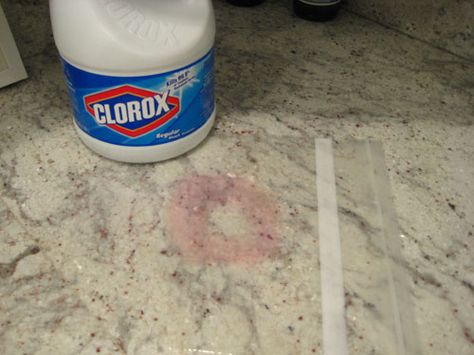 Granite stain remover. Bleach covering stain put plastic over it and let sit over night. Cleaning Granite, Window Cleaning Tips, Wine Stain, How To Clean Granite, Red Wine Stains, Cleaning Painted Walls, Young House, Wine Stains, Granite Countertop