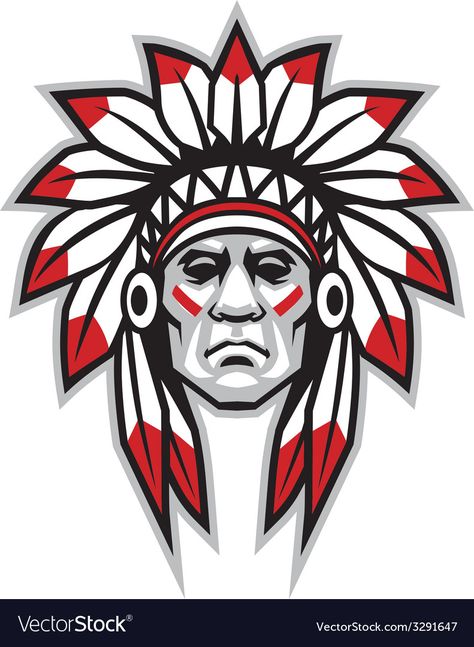 Native American Svg, Chiefs Mascot, Indian Logo, American Indian Tattoos, Native American Tattoos, Native Artwork, Indian Illustration, Native American Warrior, Indian Headdress