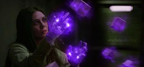 Purple Powers, Power Visuals, Marvel Oc, Titans Tv Series, Dr Marvel, Mcu Dr, Purple Magic, Magic Crafts, Power Stone