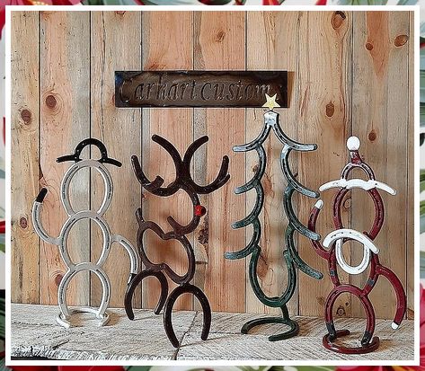 Christmas Gardening Crafts - Want more information and details? Click to visit for more tips. Horseshoe Crafts Projects, Cool Welding Projects, Welding Crafts, Horseshoe Projects, Horseshoe Decor, Christmas Horses, Horseshoe Crafts, Welding Art Projects, Welding And Fabrication