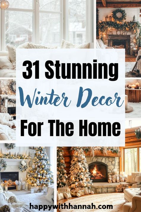 Get ready to cozy up your home with these 31 cute winter decor ideas! Full of DIY crafts, rustic touches, and cozy details, this guide is the perfect inspiration to create the perfect winter haven. Make your space feel festive and charming all winter season long! 🏡❄️ Winter Home Decor Cozy, Winter Deck, Diy Winter Decor, Decorations After Christmas, Winter Outdoor Decorations, Winter Decor Ideas For The Home, Cozy Winter Home, Winter Classroom Decorations, Winter Decor Ideas