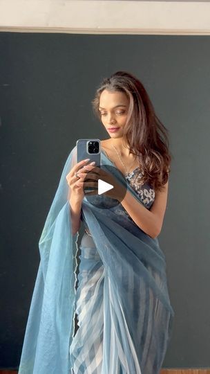 Blue Organza Saree Styling | #Organza #hairstyle #saree #styling #draping | By Monalisha | Inside the heat. Organza Saree Styling, Hairstyle Saree, Blue Organza Saree, Saree Organza, Saree Styling, Blue Organza, Saree Style, Organza Wedding, Wedding Styling