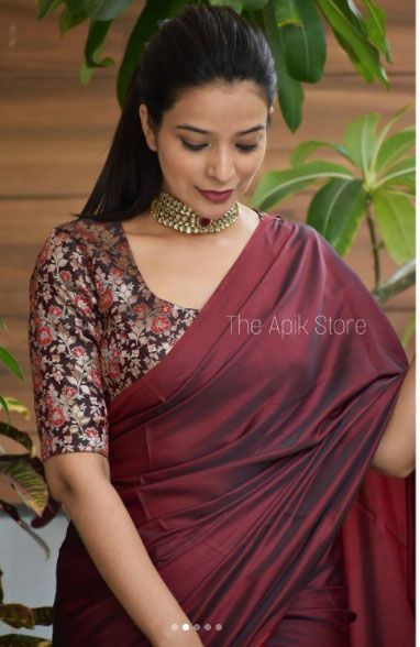 Plain Blouse Designs, Blouse Designs High Neck, Cotton Saree Blouse Designs, Sarees For Girls, Simple Saree Designs, New Saree Blouse Designs, Traditional Blouse Designs, Fashionable Saree Blouse Designs, Blouse Design Images