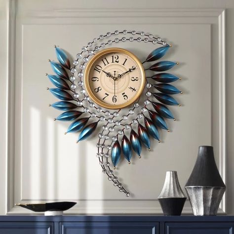 3d Big Wall Clock Modern Design Large Wall Watch Living Room Wall Ornament Large Luxury Clock For Home Decor Metal 22513794 - Wall Clocks - AliExpress Modern Wall Clock Design, Wall Clock Design Ideas, Big Wall Clocks, 3d Wall Clock, Luxury Clock, Wall Watch, Peacock Decor, Metal Clock, Wall Clock Design