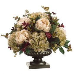 Hydrangea Flower Arrangements, Rose Floral Arrangements, Hydrangea Arrangements, Peonies And Hydrangeas, Silk Arrangements, Faux Hydrangea, Home Floral Arrangements, Silk Peonies, Silk Hydrangeas