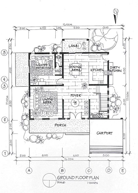 2 Carport Porch Foyer Living Area Dining Area Lanai Powder Room Kitchen Dirty Kitchen Master's Bedroom with WIC and T&B 2 Bedroom with T&B Family Area Balcony Carport Designs Floor, Big Kitchen Floor Plans, Carport Floor Plan, Western House Plans, Architecture Plates, Master's Bedroom, Dirty Kitchen Design, Western House, Green Roof House