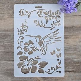 Large Bird Stencils - Bing - Shopping Pola Stensil, Stamp Drawing, Bee Stencil, Butterfly Stencil, Bird Stencil, Floral Stencil, Plastic Stencil, Painting Templates, Wall Stencil