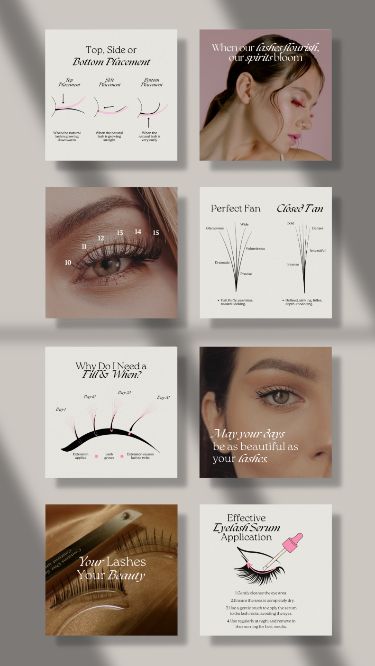 Irresistible Instagram post templates for lash techs, lash artists & lash stylists to promote your business, grow your following & book more #Luxury_Instagram_Post #Extension_Aesthetic #Lash_Artist_Branding #Lash_Tech_Instagram Luxury Instagram Post, Extension Aesthetic, Lash Artist Branding, Instagram Photoshop, Luxury Instagram, Instagram Grid Design, Instagram Feed Planner, Instagram Graphics, Branding Photoshoot Inspiration