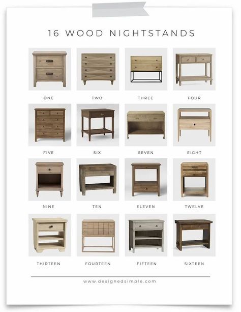 Large Nightstand Ideas Master Bedrooms, Nightstands Ideas Bedside Tables, Nightstands With Drawers, Wooden Bed Side Table, Bed Side Table Design, Night Stands Bedroom, Large Nightstands, Large Bedside Tables, Large Nightstand