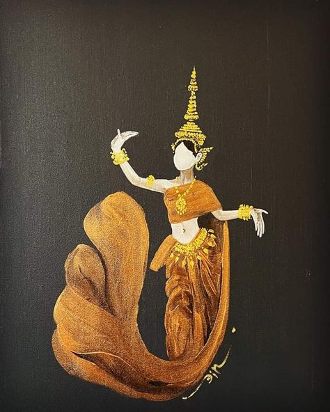 Khmer Culture Art, Khmer Apsara Drawing, Cambodian Art Drawing, Dancing Spider, Khmer Dance, Swag Tattoo, Hamsa Tattoo Design, Victorian Vases, Khmer Art