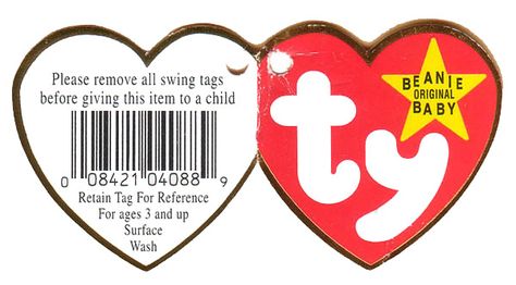 4th Generation Swing Tag - Tags are very important in the world of Beanie Babies. If a Beanie Baby is missing a tag it’s value can decrease by up to half.  Beanie Babies have Â two types of tag, a swing tag and a tush tag.  This is a great site to keep up with the world of Ty Beanie Babies and it is current! Sell Beanie Babies, Beanie Baby Costumes, Beanie Baby Prices, Comic Sans Font, Dog Beanie, Easy Diy Costumes, Original Beanie Babies, Ty Beanie Boos, Beanie Boo