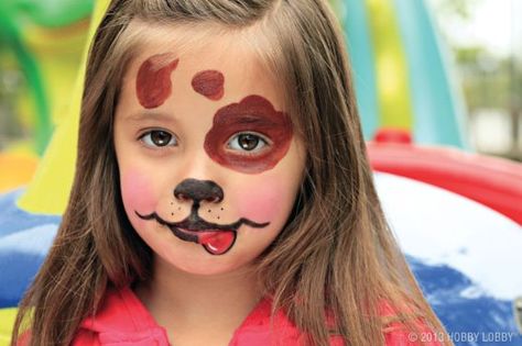 dog Puppy Dog Face Paint Easy, Puppy Dog Makeup Halloween, Dog Makeup Kids, Simple Dog Face Paint, Dog Face Paint Easy, Puppy Dog Face Paint, Paw Patrol Face Paint, Dog Face Paint, Puppy Face Paint