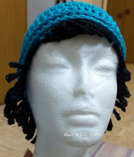 Crochet Chemo Hat With Hair Pattern Free, Crochet Hat With Hair, Chemo Caps Pattern Crochet, Crochet Chemo Caps Free Patterns, Crochet Chemo Cap, Basic Crochet Stitches For Beginners, Homeless Bags, Crochet Wigs, Chemo Caps Pattern