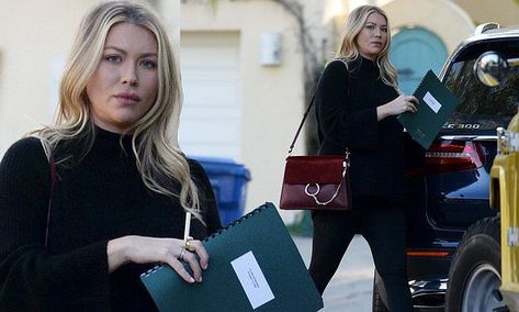 Stassi Schroeder looks sleek in black as the pregnant Vanderpump Rules star arrives for a meeting Stassi Schroeder hid her baby bump under a thick black sweater on Thursday. The 32-year-old former Vanderpump Rules was nicely made up with dark pink lipstick and her hair styled into soft waves as … Dark Pink Lipstick, Stassi Schroeder, Phuket Wedding, Vanderpump Rules, Chloe Handbags, All Black Looks, Soft Waves, Pink Lipstick, Baby Bump