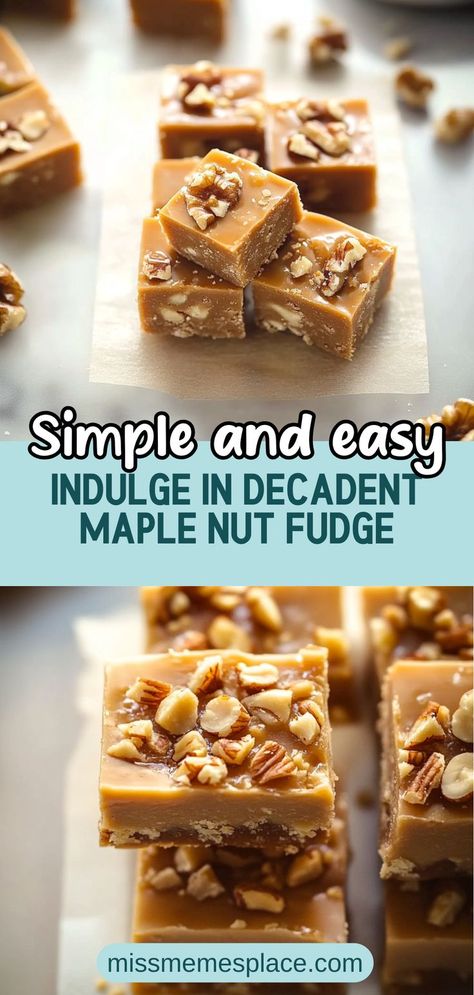 Experience the bliss of homemade Maple Nut Fudge, where rich maple syrup meets crunchy mixed nuts for an unforgettable treat. This easy-to-follow recipe combines sweetened condensed milk and unsweetened cocoa powder to create a creamy, chocolatey delight that melts in your mouth. Perfect for holidays or everyday snacking, your friends and family will love receiving these delicious squares as gifts. Discover how to make this nutty fudge with essential tips for achieving the ideal texture. Fudge Sweetened Condensed Milk, Condensed Milk Recipes Desserts Easy, Maple Nut Fudge Recipe, Maple Syrup Fudge, Recipes With Sweetened Condensed Milk, Maple Nut Fudge, Maple Pecan Fudge, Maple Fudge Recipe, Fudge Recipe Condensed Milk