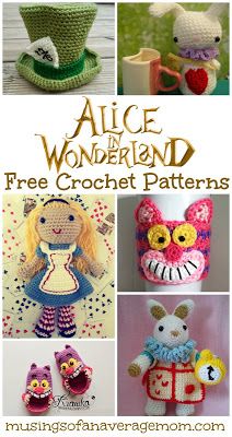 Free Alice in Wonderland Crochet patterns Crochet Disney Free Pattern, Free Disney Crochet Patterns, Character Crochet Patterns, Alice In Wonderland Crochet, Minion Crochet Patterns, Mario Crochet, Character Crochet, Pokemon Crochet Pattern, Disney Crochet Patterns