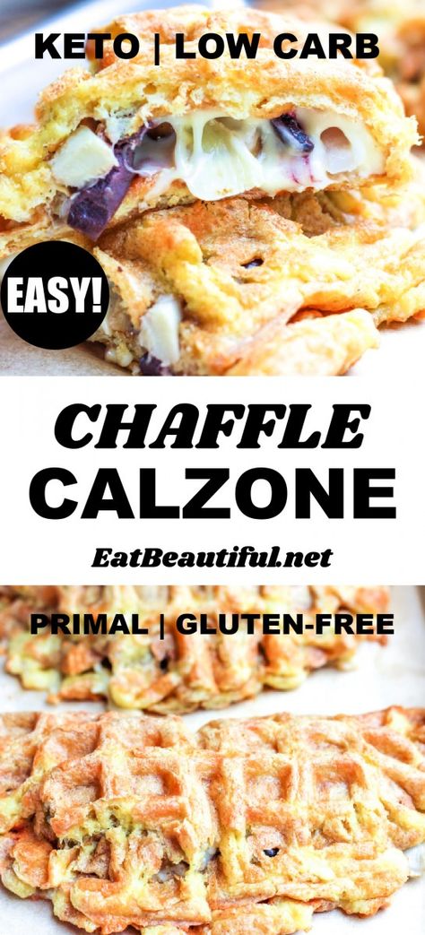 Pumpkin Chaffles Keto, Keto Waffle Bowl Maker Recipes, Chaffle Bowl Recipe, Gluten Free Calzone Recipe, Gluten Free Calzone, Chaffle Recipe Keto, Keto Calzone, Calzone Recipes, Keto Chaffle Recipes