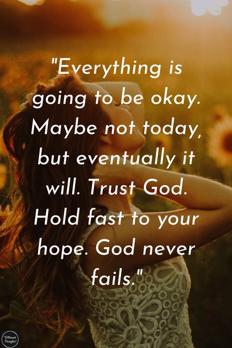 Everything is going to be okay. Maybe not today, but eventually it will. Trust God. Hold fast to your hope. God never fails. God Is Good Even When Life Is Not, God Never Fails, Ravens Logo, Forgotten Quotes, Better Habits, Feeling Discouraged, Hope In God, Hold Fast, Nana Shirts