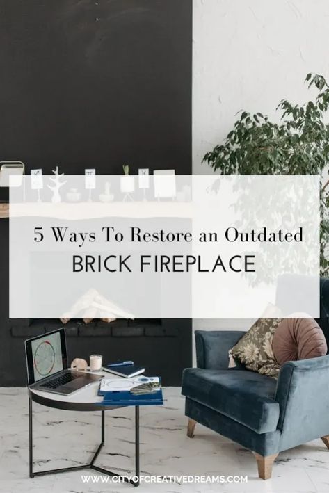 5 Ways To Restore an Outdated Brick Fireplace | City of Creative Dreams Brick fireplace makeover, brick fireplace makeover ideas, brick fireplace makeover ideas modern, brick fireplace ideas, brick fireplace ideas living rooms, Old Brick Fireplace Makeover Modern, Fireplace Old Fashioned, Modern Brick Fireplace Ideas, Fireplace Ideas Brick, Fireplace Makeover Brick, Brick Fireplace Makeover Ideas, Fireplaces Makeover Modern, Fireplace Makeover Ideas, Modern Brick Fireplace