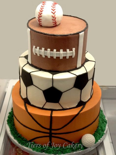 21+ Great Picture of Sports Birthday Cake Sports Birthday Cake Sports Balls Cake With Baseball Football Soccer Ball Basketball  #DiyBirthdayCake Sports Birthday Cake, Sports Birthday Cakes, Baseball Birthday Cakes, Birthday Cupcakes Boy, Sports Cake, Sports Themed Cakes, Sports Cakes, Nursing Cake, Diy Birthday Cake