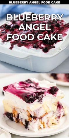 Blueberry Angel Food Cake, Quick Summer Desserts, Blueberry Desserts Recipes, Angel Food Cake Desserts, Angel Food Cake Mix Recipes, Creamy Pudding, Blueberry Pie Filling, Fluff Desserts, Quick Dessert