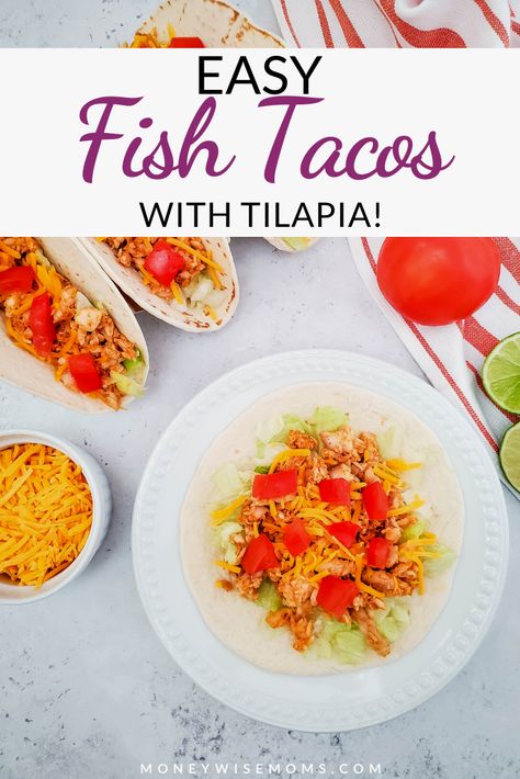 Fish tacos with tilapia are easy to make and great for even busy weeknight dinners. This recipe for fish tacos with tilapia is family friend too! Recipe For Fish Tacos, Lemon Butter Tilapia, Fish Tacos Tilapia, Recipe For Fish, Parmesan Crusted Tilapia, Easy Fish Tacos, Family Dinner Night, Crusted Tilapia, Baked Tilapia